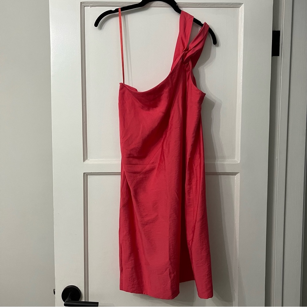 Rachel by Rachel Roy one-shoulder draped coral dress - 12